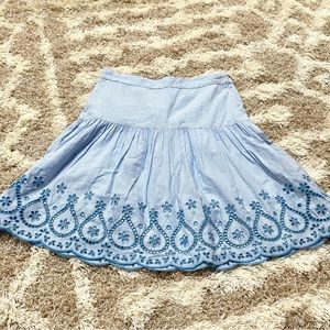 Draper James Striped blue white Eyelet skirt 12